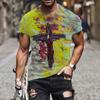 Men's Street  Muscle Short Sleeve Print Personality Fashion Fashion T-Shirt