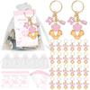 Baby Shower Favors for Kids Footprint Keychains Gifts with Bottle Lollipop Bags Thank You Tags for Baby Shower Party Supplies