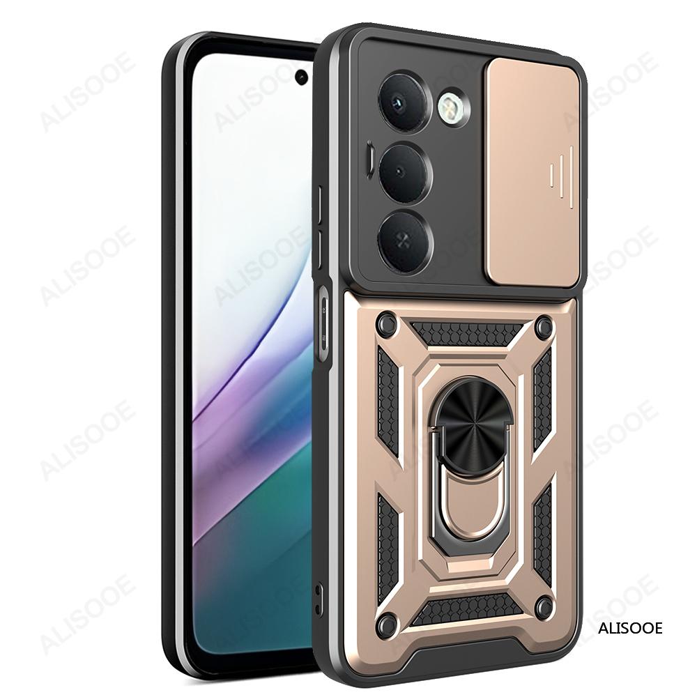 

Для Redmi 15 171мм Чехол Слайд Камера Броня Кольцо-держатель Подставка Защита Чехол для телефона Capa Funda Redmi 15 5G (171mm) золотой