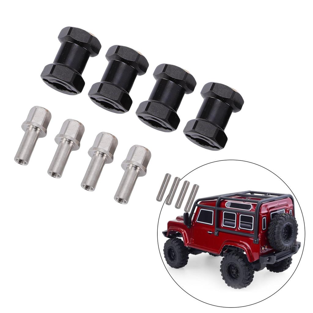 4pcs 18mm Wheel Spacers Fit for Scx10 1Celsius10 RC Crawler Car Brass Wheel Hubs Extension Drive Adapter