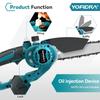 Yofidra Brushless 8Inch Telescoping Pole Electric Chainsaw High Branch Saw Garden Pruning Power Tool For Makita 18V Battery Pin