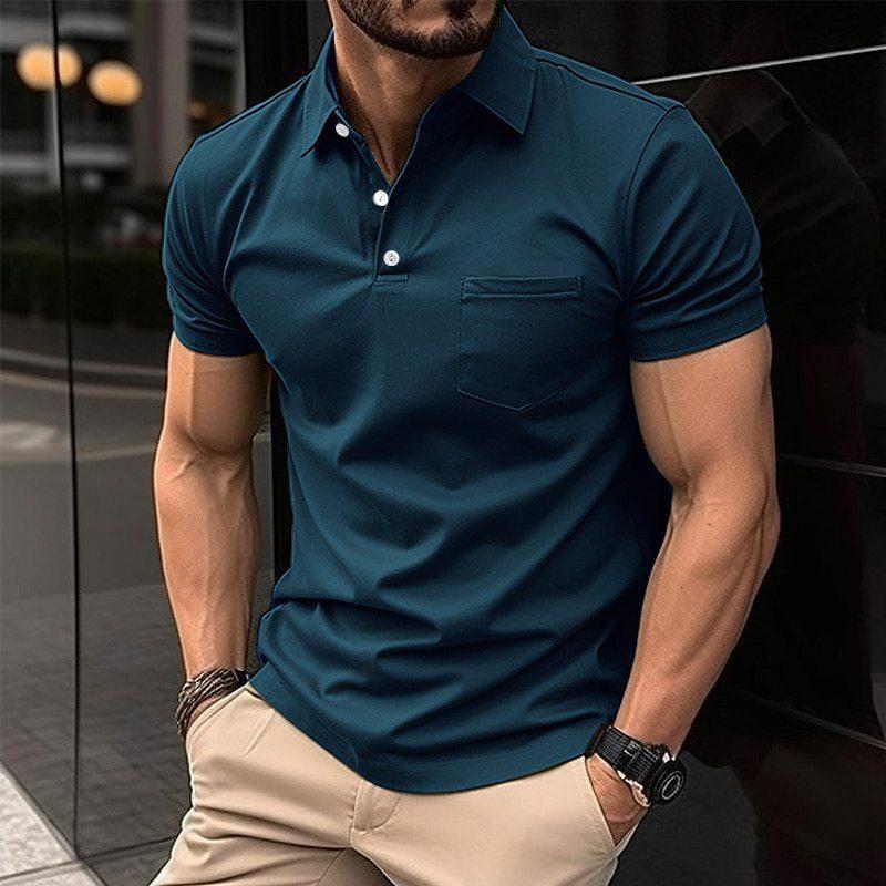 Short-sleeve polo shirt, stylish and comfortable, perfect for casual daily wear.