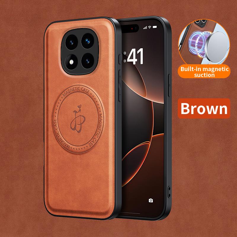 PU Leather Wireless Charging Magnetic Case for Xiaomi Redmi Note 14 Pro 5G 14 Pro+ Plus Protective Cover Hard Back Shell Coque