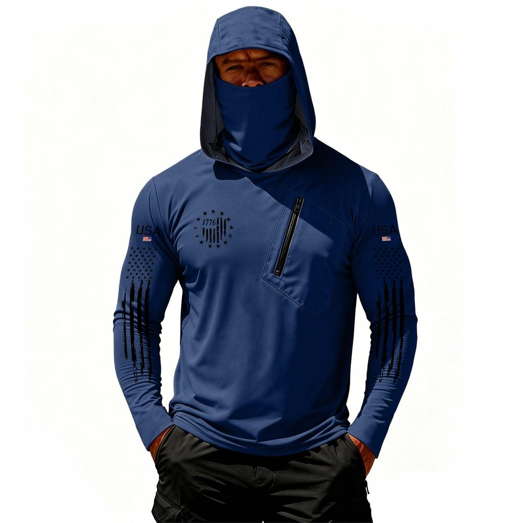 Herren Casual Kapuzen-Langarm-Sonnenschutz-Oberteil