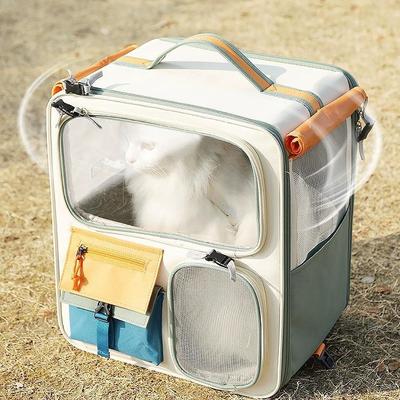 Katzen- und Hunderucksack mit großem Fassungsvermögen, mit Trolley und Schultergurten