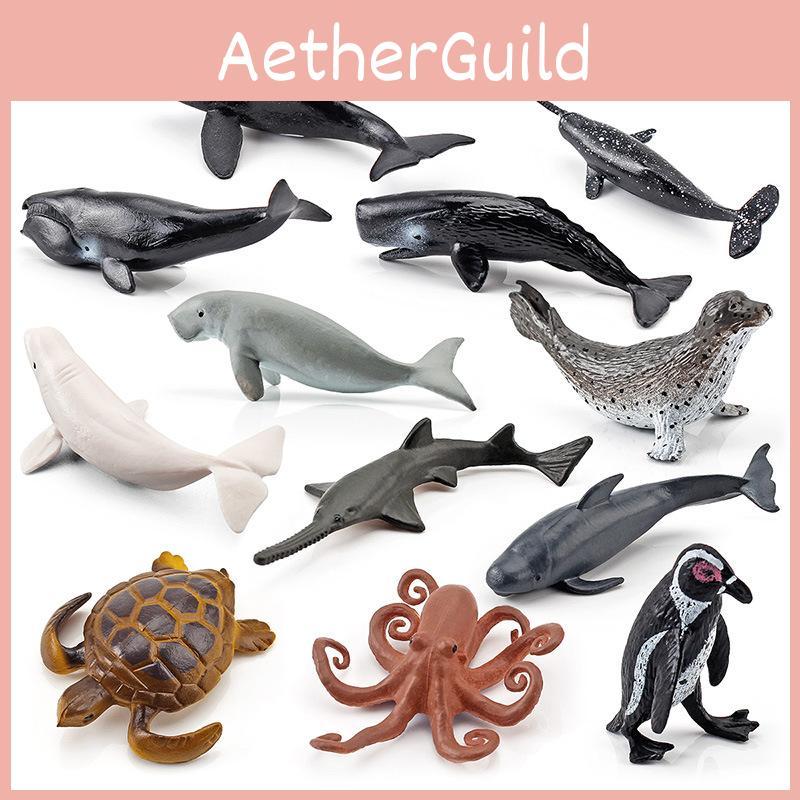 Assorted Ocean Creatures Model Collection With Lifelike Octopus Turtle Whale And Penguin Figures Ideal For Play And Educational Purposes