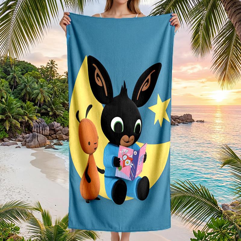 Bunny Fashion Beach Towel: Ideal for Summer Adventures Soft, absorbent and quick drying suitable for swimming and bathing