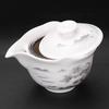 Anti-scalding teapot ceramic cover bowl large tea cup Kung Fu tea set Sancai Pu'er tea bowl hand-held teapot white porcelain