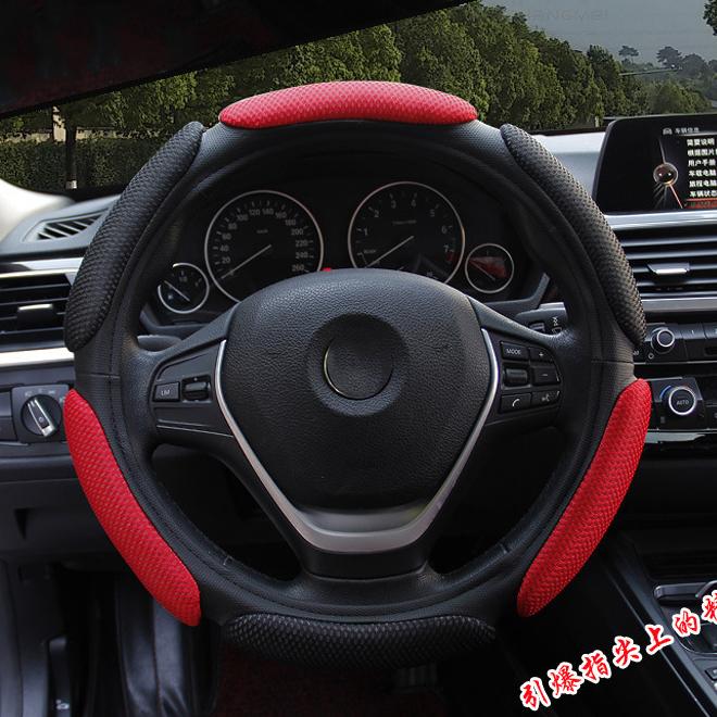 Rutschfester Lenkradbezug mit 3D-Design/Flockstoff-Auto-Lenkradflechtung Durchmesser 38CM Für 95% Autos