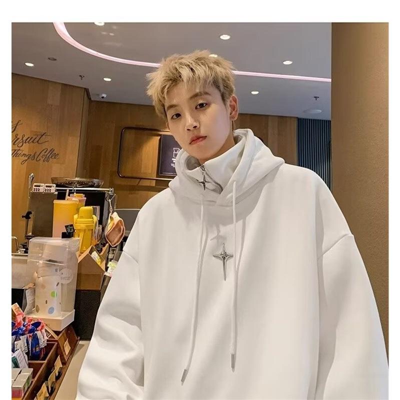 Fleece Lined Zip Up Hoodie Men's Oversized Warm Sweatshirt Winter Casual Jacket