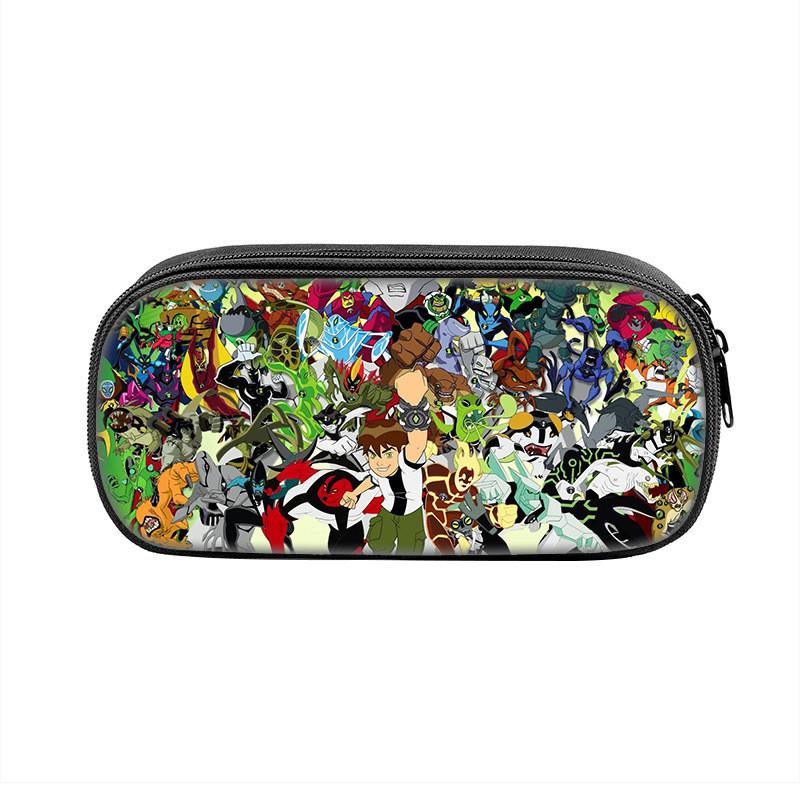 Trousse à Crayons Ben10 pour Enfants Grande Capacité en Nylon Organisateur de Papeterie pour Étudiant Utilisation Scolaire