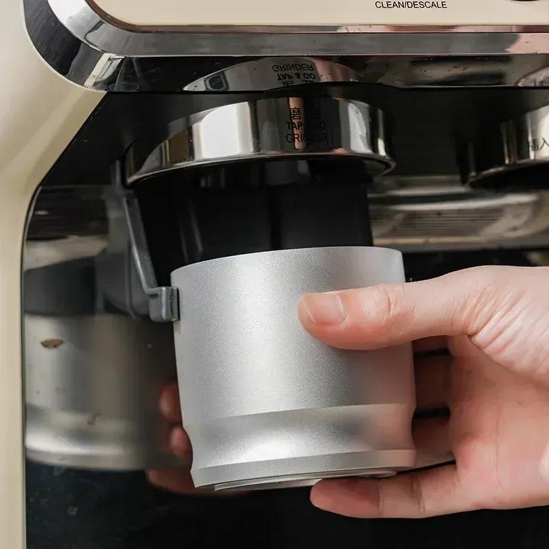Coffee Powder Receiver with Cover 58MM Aluminum Alloy Anti Fly Cloth Cup Grinder Handle
