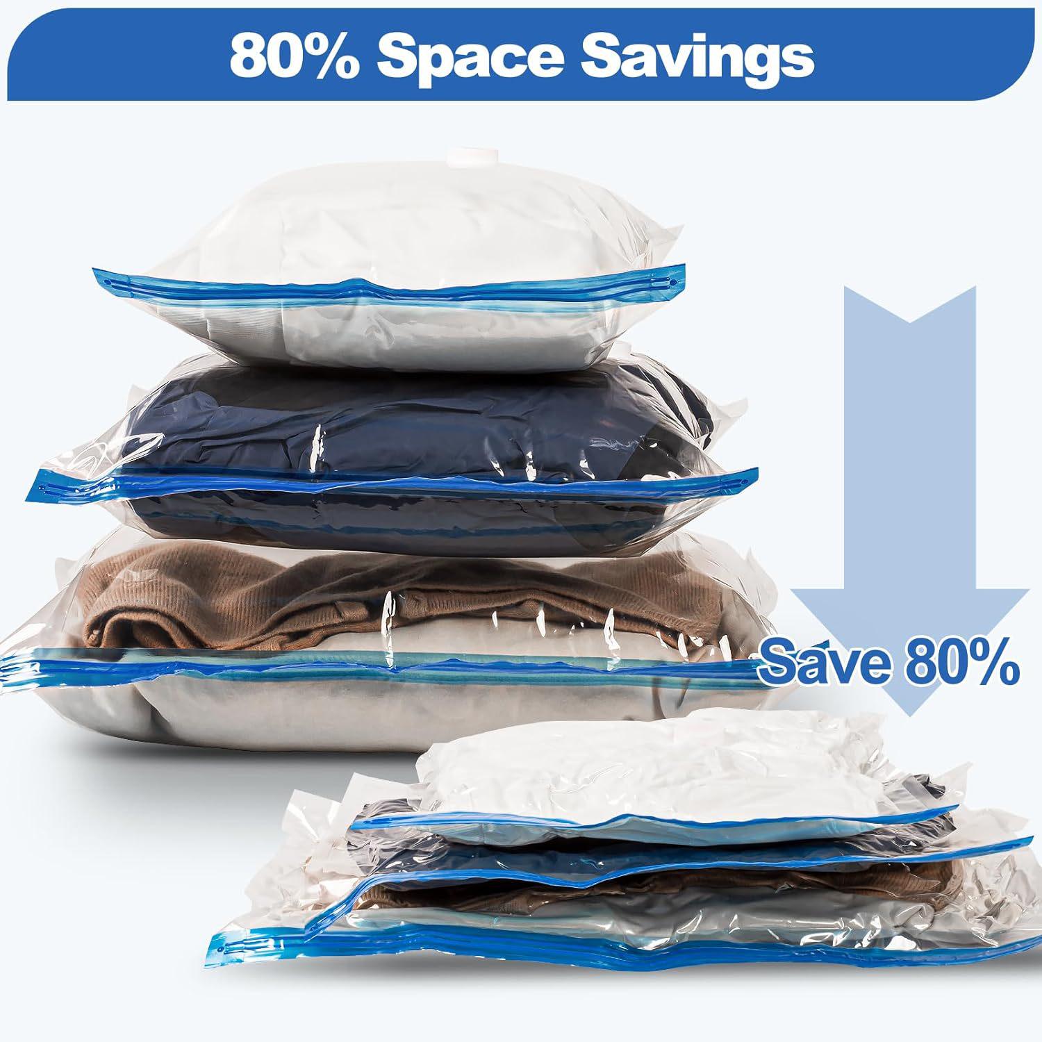 

Vacuum Compression Bags with Hand Pump for Clothes, Quilts, and Jackets - Leak-Proof Hand-Rolled Storage. 40x60 cm прозрачный