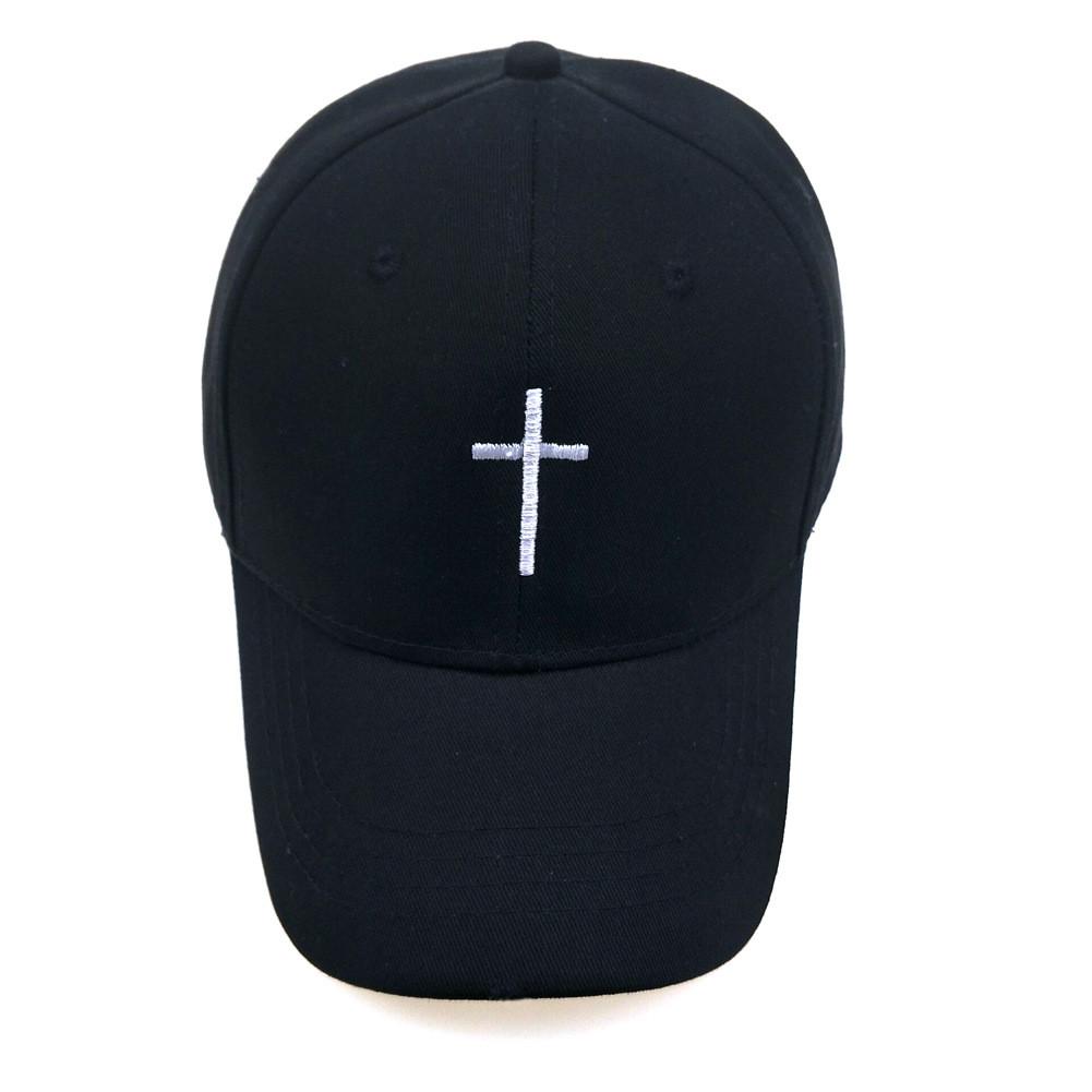 Cross Embroidery Hat With Adjustable Cotton Cap For Summer Outdoor Casual Wear