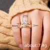 3pcs Set Luxury Temperament Five-claw Inlaid Crystal Zircon Ring for Women Bride Wedding Fashion Charm Jewelry Sets Accessories