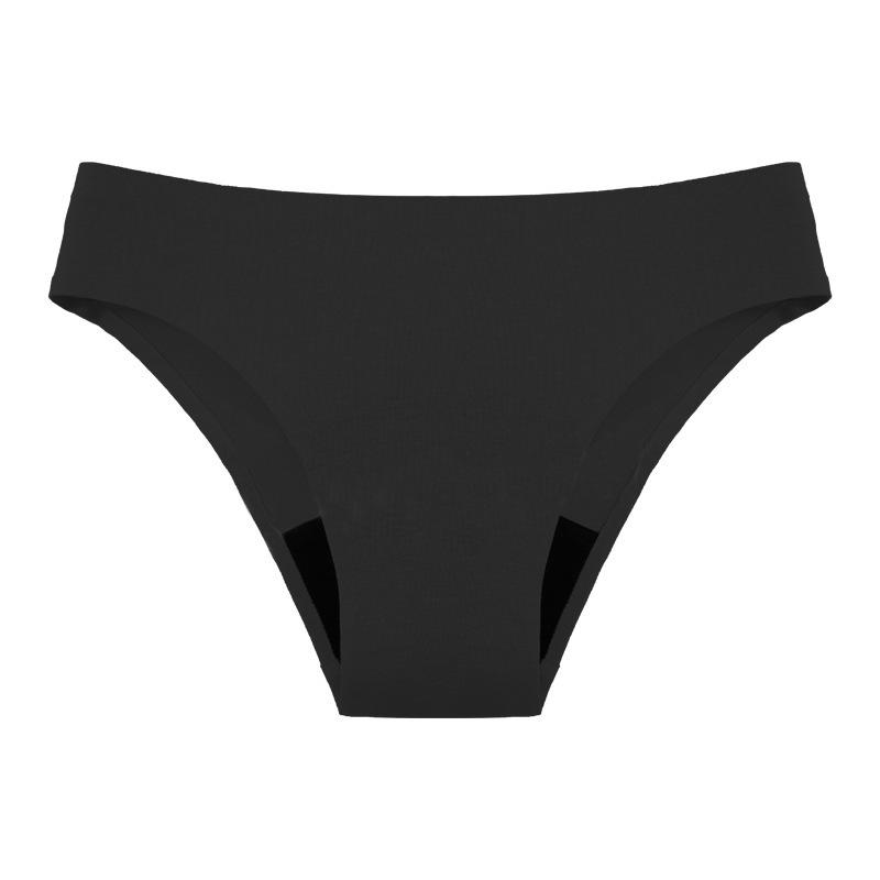 

Женское весенне-летнее сексуальное бесшовное ледяное шелковое физиологическое нижнее белье с четырьмя слоями на талии S чёрный