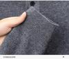 Men's Luxury 100% Cashmere Pullover - Skin-Friendly, Warm Base Layer with Button Collar for All Ages