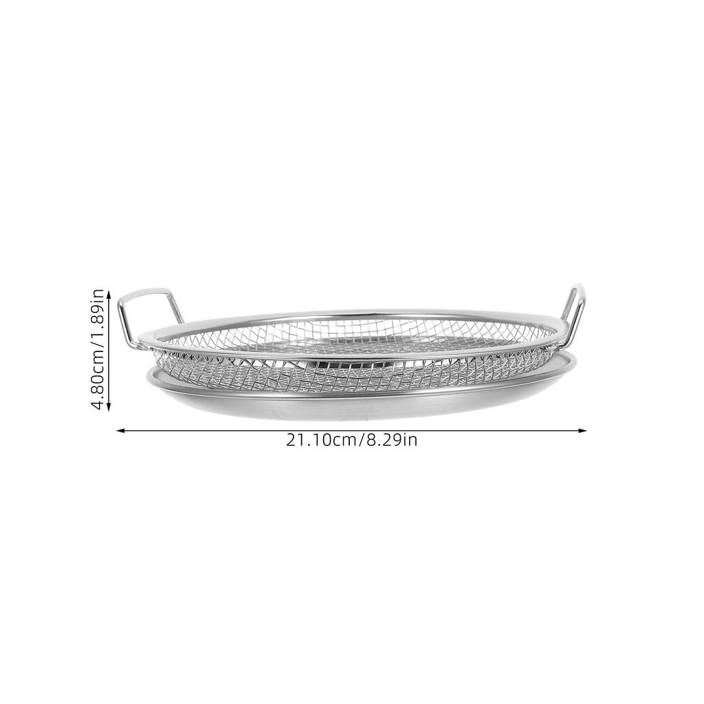 1 Set Stainless Steel Oil Filter Tray Frying Mesh Strainer Kitchen Draining Rack Deep Fryer Basket Cooking Oil Drain Tray