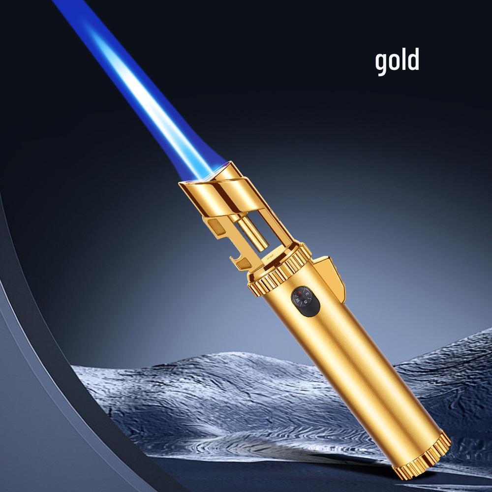 Multifunctional Windproof Lighter: Torch, Cigar Jet Flame, Wine Opener, Compass, Window Breaker