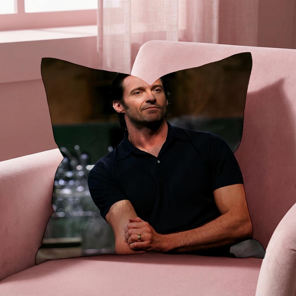 Custom H-Hugh Jackman Cushion Cover Multi-Scene Pillow Cover for Home & Car - Reversible, Soft & Durable for Daily Use