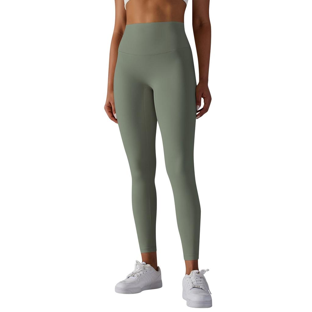 Women's Casual, Sexy And Comfortable Solid Color Tight High-waist Elastic Sports Fitness Nine-point Yoga Pants