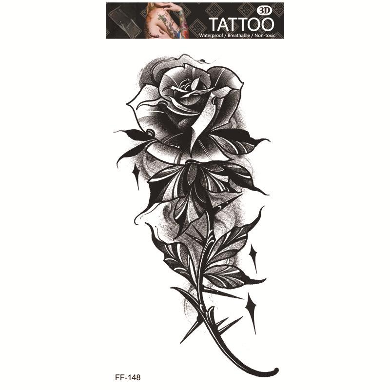 Yuanhua Waterproof Wolf Head Totem & Arabic Text Tattoo Stickers