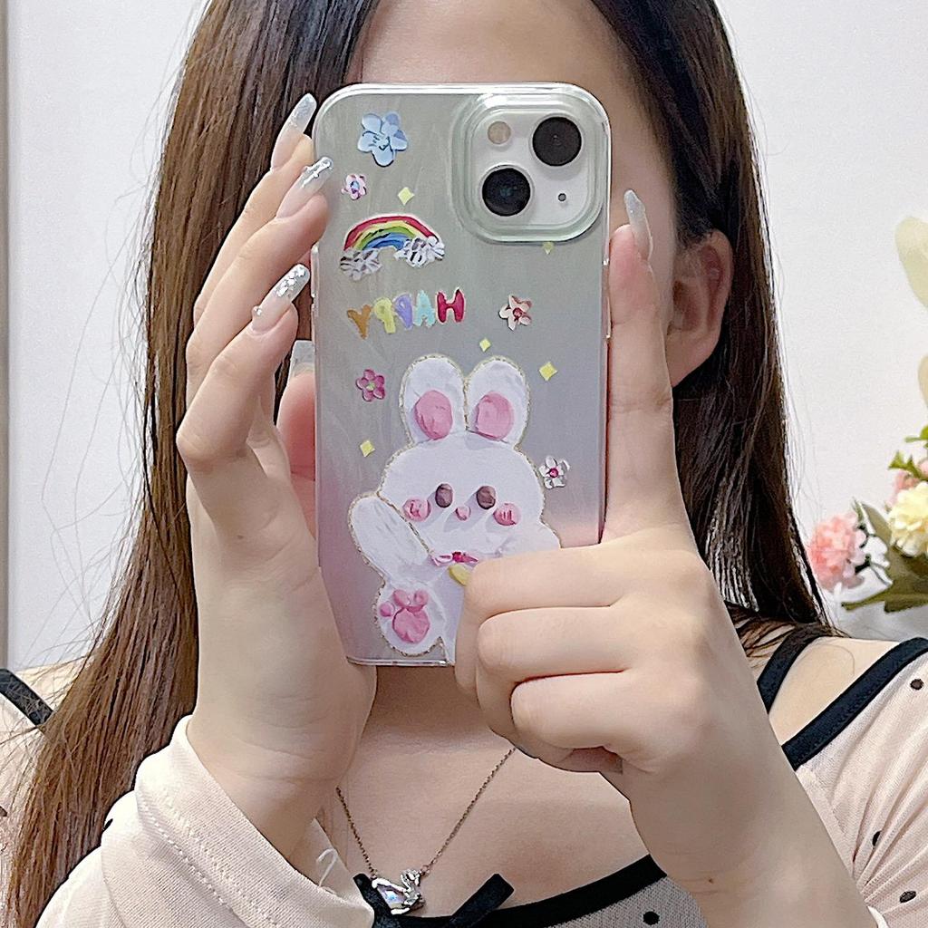 Etui silikonowe Laser Elephant Bunny do Xiaomi Redmi Note 12 11 Samsung A54 A24 A14 Oppo A78 A58 A38 Tecno Spark 10 Funda malowane etui miękkie etui TPU