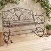 Garden Bench Antique Brown Steel