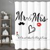 Mother's Day Love Lipstick Mustache Shower Curtain, Bathroom Decorative Shower Curtain, Waterproof Shower Curtain with Hooks