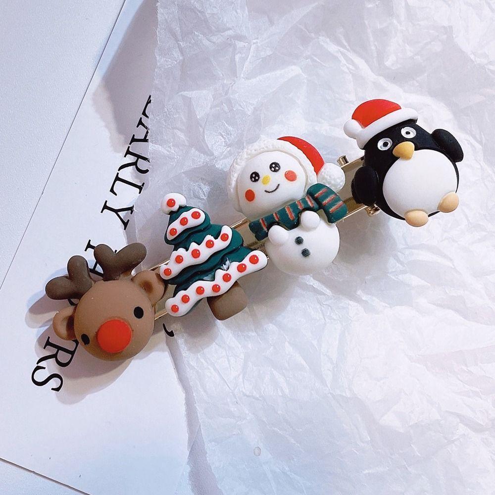 Children Cute Kids Gifts Christmas Hair Clip Elk Headwear Santa Claus Hairpin Hair Accessories