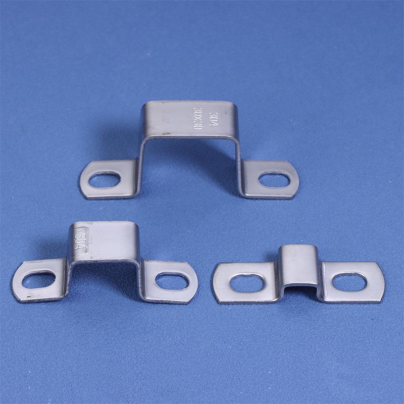 2Pcs 304 Stainless Steel Thickened Square Rectangular U-Shaped Horseback Pipe Saddle Clamp Buckle Throat Hoop 5 Kinds Of Models