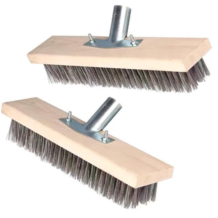 Brosses Nettoyage Piscine 2 pièces Acier Inox 30cm, Algues Taches, Sans Manche