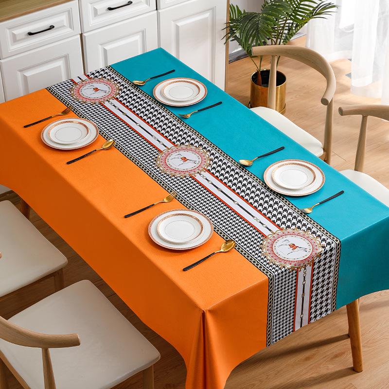 "Benzhi Royal Horse Nordic Waterproof PVC Tablecloth for Rectangular Coffee Table"