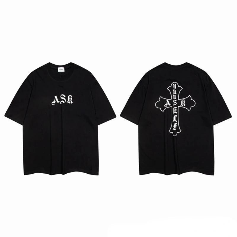 

2024 Летний тренд хлопковая футболка для мужчин и женщин люксовый бренд с коротким рукавом футболка дизайнерская одежда хип-хоп топы футболка уличная одежда XXXXXL чёрный