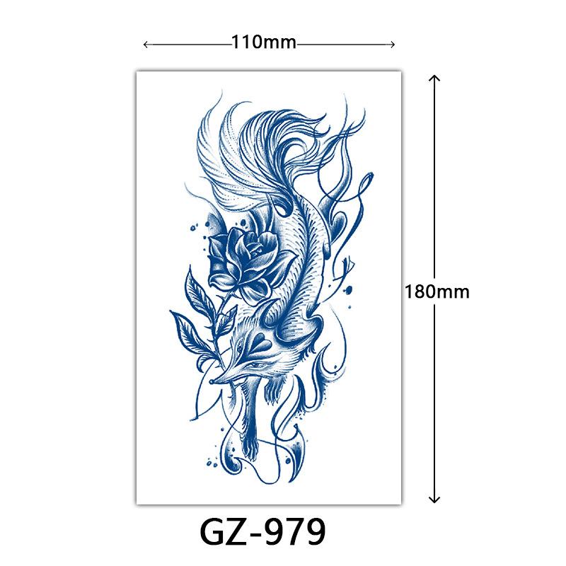 Juice Tattoo Stickers, Herbal Tattoo Stickers, Semi-Permanent English Letter Tattoo Stickers Tattoo