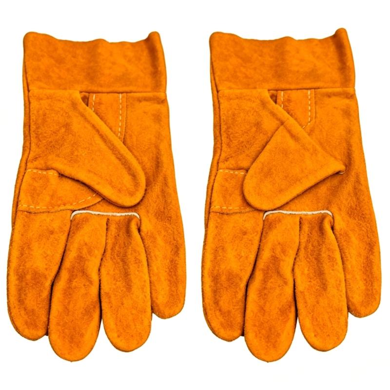 Antislip Welding Gloves with Reinforced Cowhides Construction Heat Protections for Construction Workshop Use 1