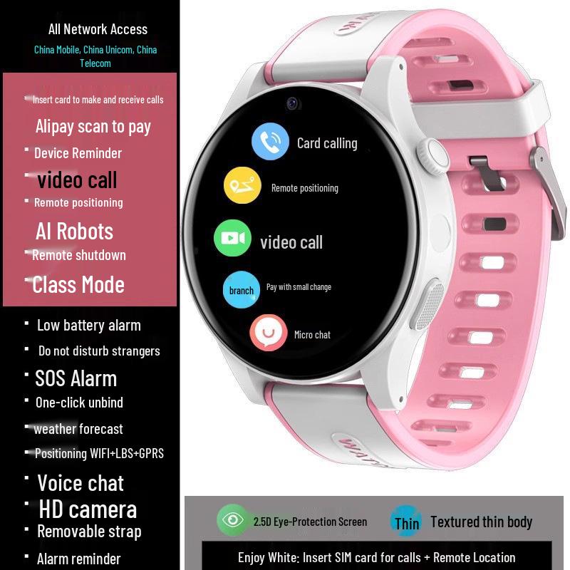 

Smart Student Waterproof Round Screen Phone Watch with GPS and Full Netcom for Teens