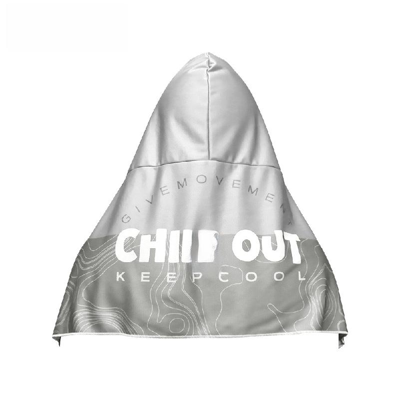 

Hooded cooling towel, T-shaped shawl headscarf for fishing, beach, camping, sports, sun protection, sweat-absorbing небо синє кольору
