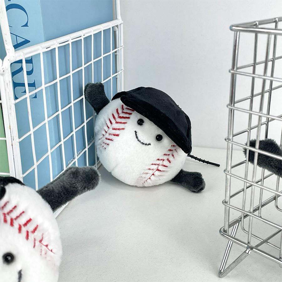 Soft And Adorable Plush Baseball Hat Charm With Short Fur For Hanging Bag