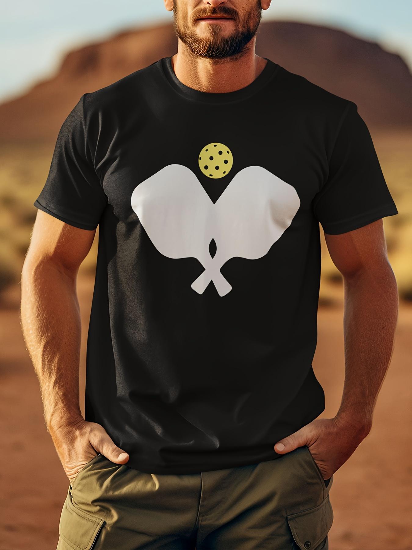 

Black T-shirt with White & Yellow Graphic Print - Breathable Short Sleeve Crew Neck XXL