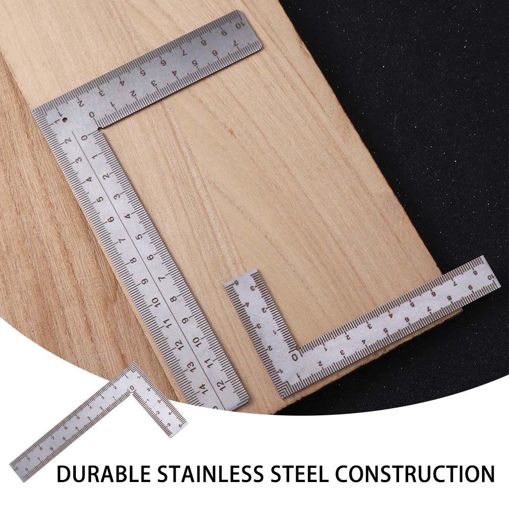 Double-Sided Metal Ruler Measuring Tool Mini Ruler Drawing Tools L Square Ruler Educational