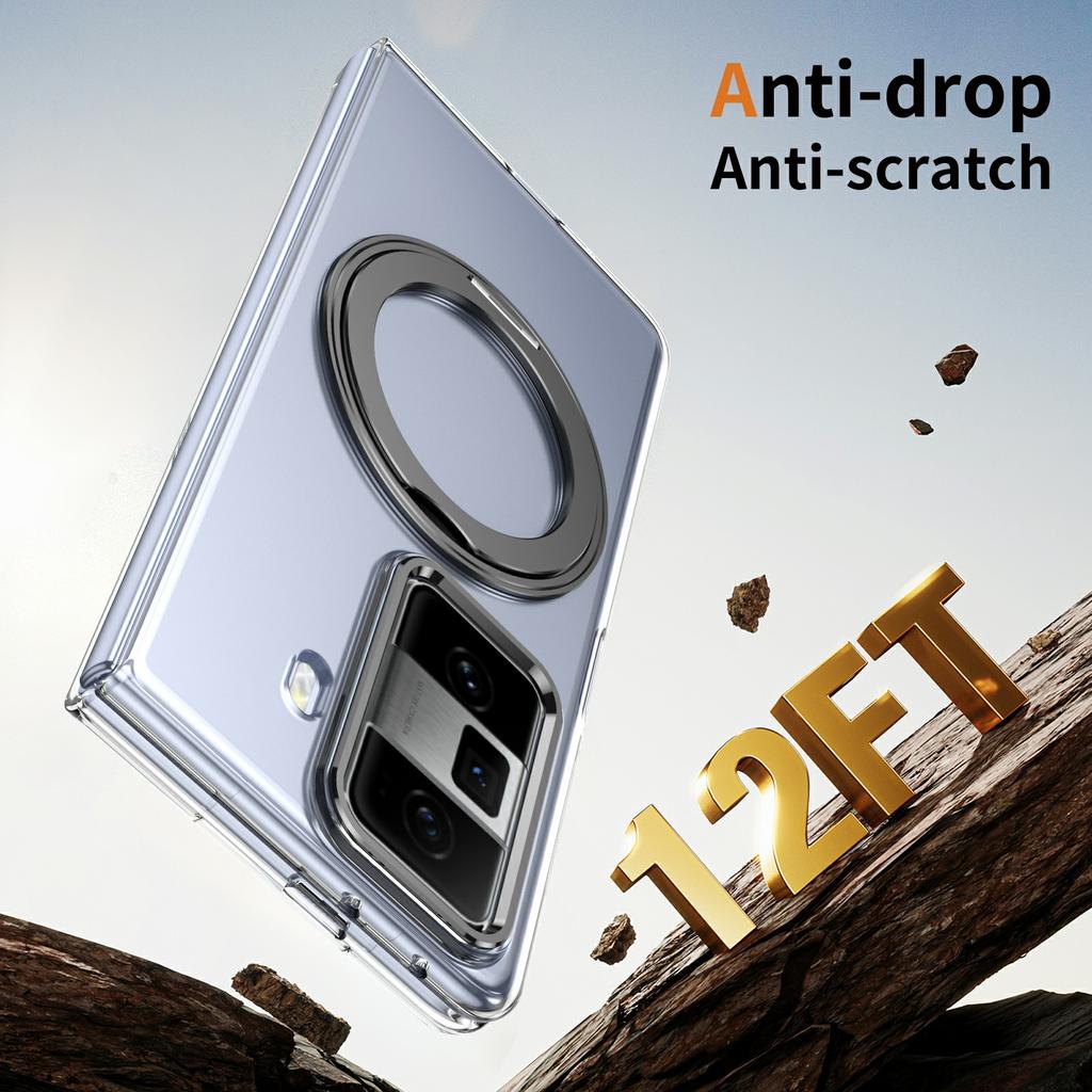 For Honor Magic Vs3 5G Case Magnetic Kickstand Clear PC Phone Cover with HD Screen Film