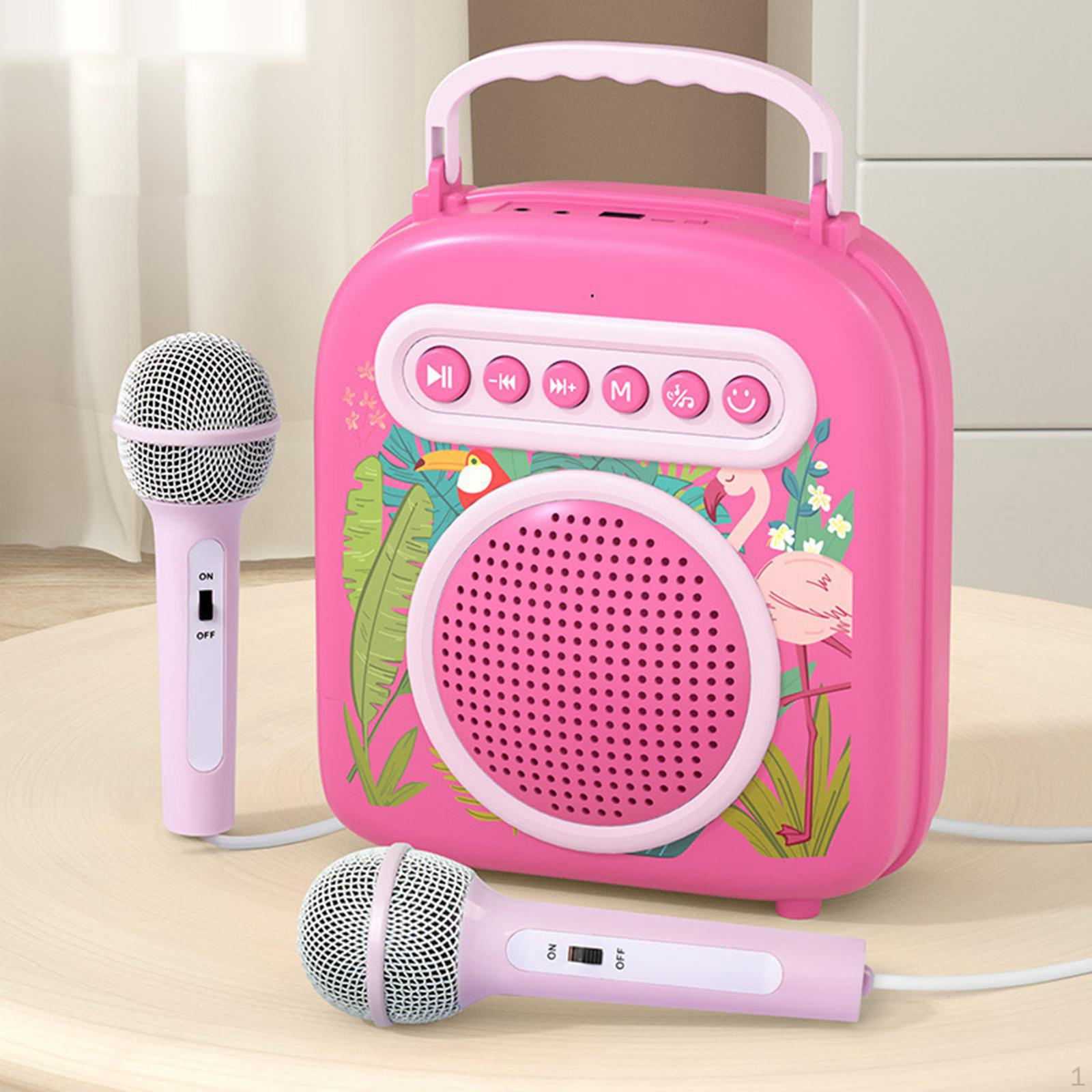 

Детская караоке-машина, игрушка Монтессори, легкая, креативная портативная поющая колонка, розовый