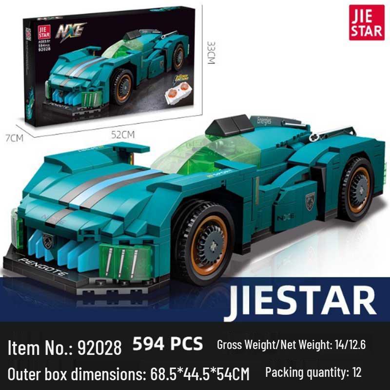 Jiexing 92027-92028 Конструктор DIY Технологичный Спортивный Автомобиль - Игрушка на Радиоуправлении