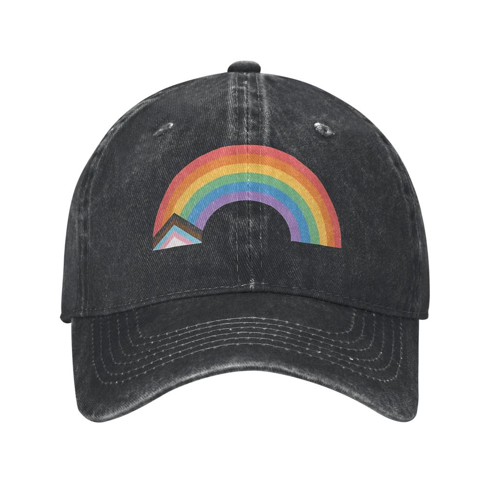 LGBTQ Rainbow Baseball Cap Vintage Distressed Denim Gay Pride LGBT Awareness Ally Snapback Cap Unisex  Outdoor All Seasons Caps