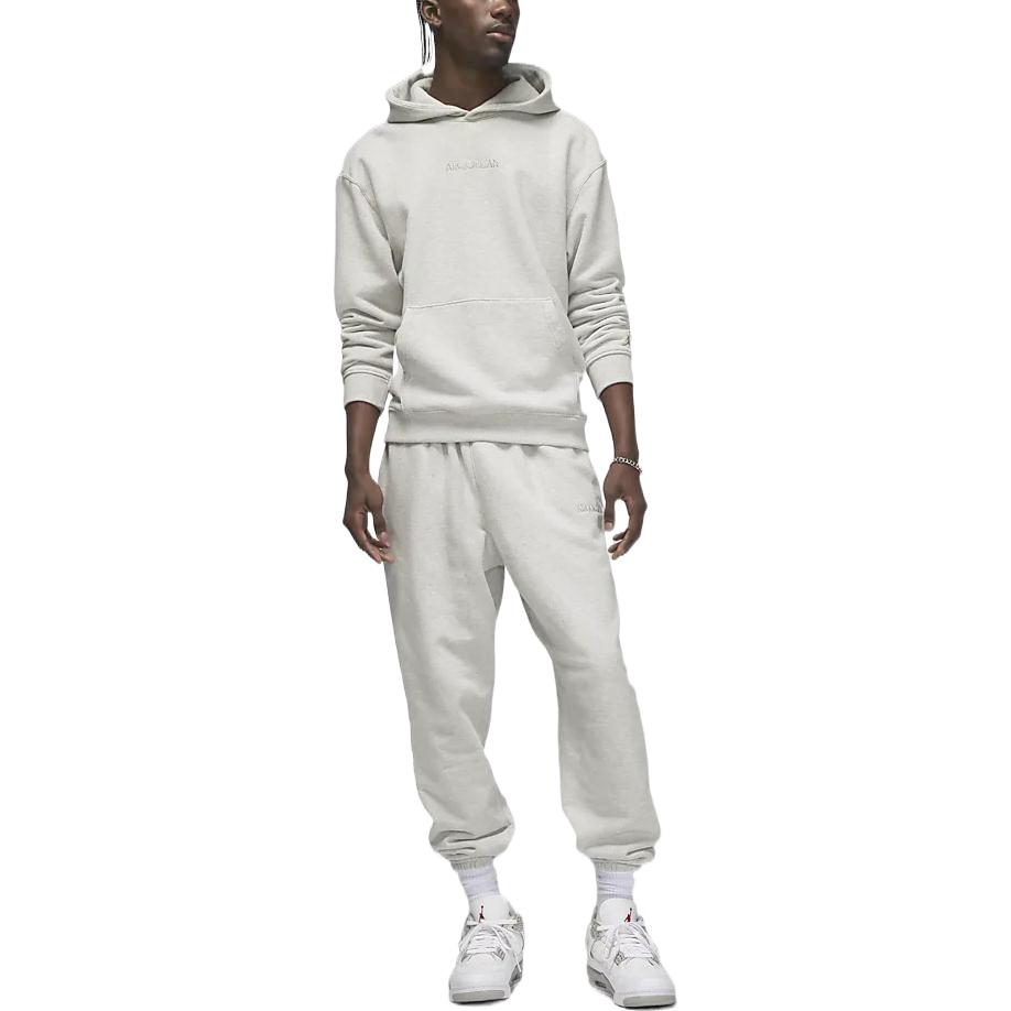 Jordan Wordmark Collaboration Pure Logo Embroidery Hoodie Long Sleeve Men Tops Gray FJ1967-050