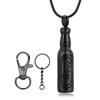 Beers Memorial Pendant, Cremation Pendant, Keepsake Necklace, Cylindrical Shape with Rhinestones and a Stainless Steel Urn, Removable, Commemorative