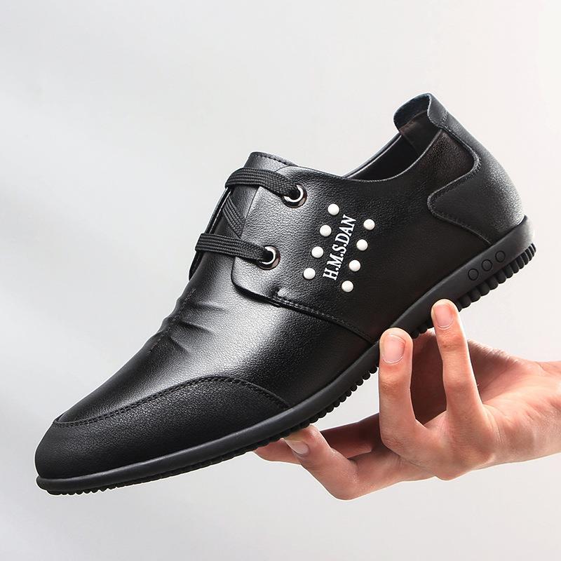 Pánské pánské velké obchodní formální kožené pánské neformální boty ve dvou barvách