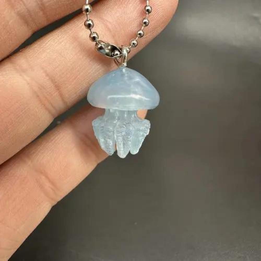 Jellyfish Keychain Capsule Toy Simulation Marine Organism Model Toy Stereogram Gacha Pendants Gifts