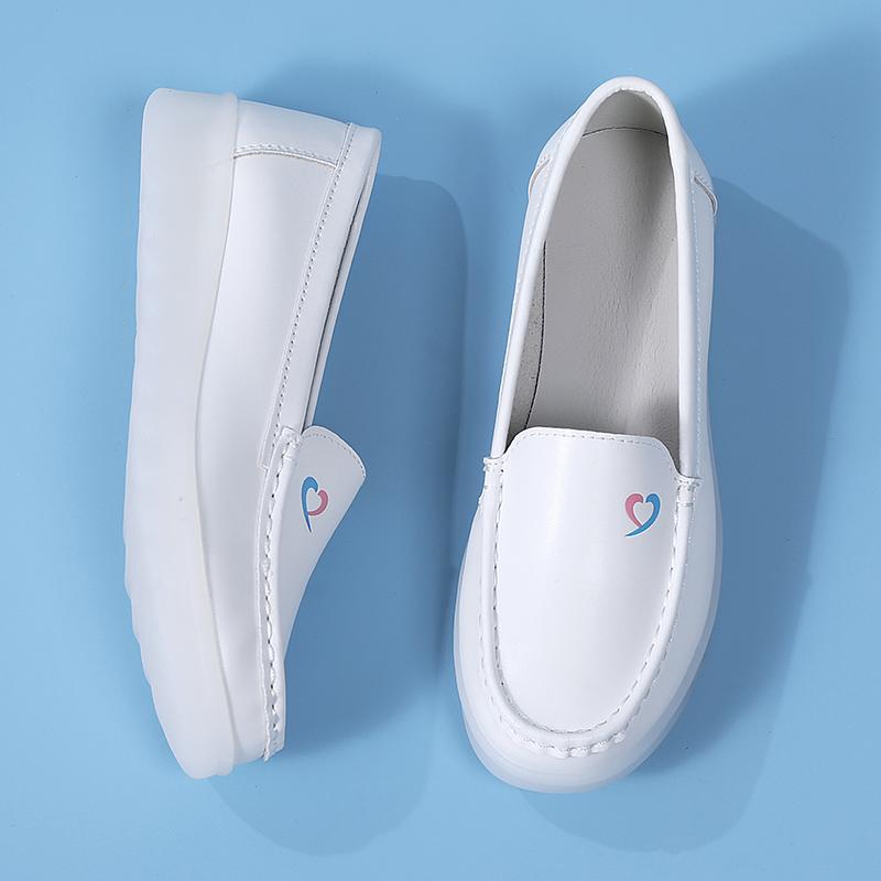 Nurse Shoes Women's Shoes with Elevated Soft Sole White Medical Shoes Air Cushion Non-slip Comfortable Thick Sole
